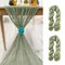 Wrapables 10Ft Bohemian Cheesecloth Gauze Table Runner for Rustic Weddings, Parties, Home Decor, Moss Green